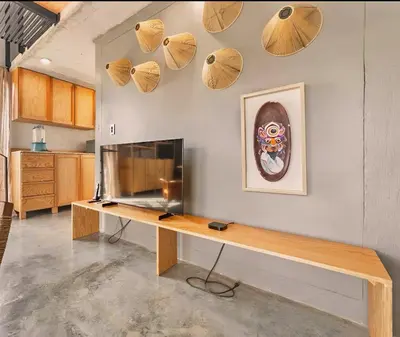 Una televisión o centro de entretenimiento en Loft Casa ODA