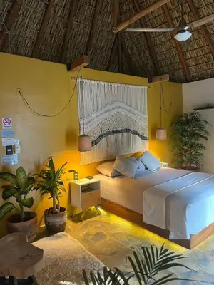 Cama o camas de una habitación en Sicaru Mazunte