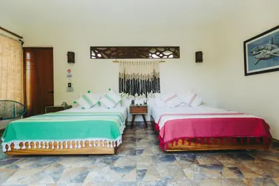 Cama o camas de una habitación en Sicaru Mazunte