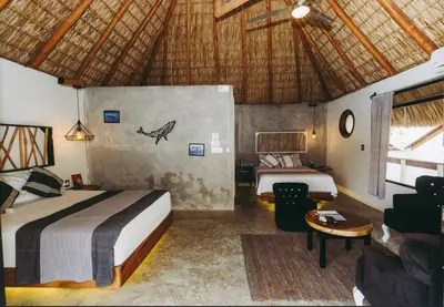 Cama o camas de una habitación en Sicaru Mazunte