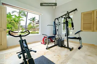 Gimnasio o instalaciones de fitness de Amazing House -Private Pool - Tennis - Paddle Cour