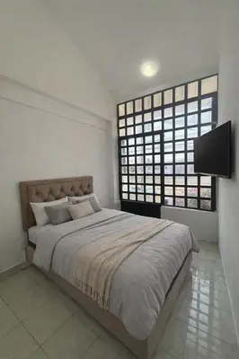 Cama o camas de una habitación en Departamento a 3 min de plazas en Cuernavaca
