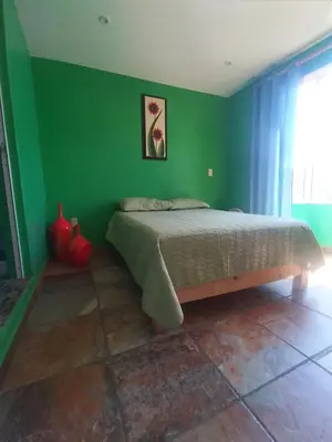 Cama o camas de una habitación en Hospedaje Casa Verde
