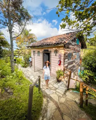 Jardín al aire libre en Cabañas Los Achicuales