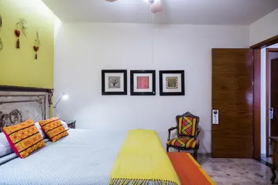 Cama o camas de una habitación en Casa de las Bugambilias B&B