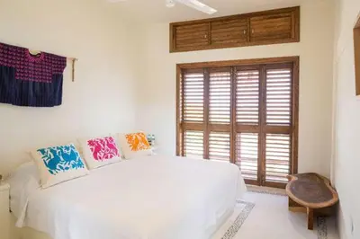 Cama o camas de una habitación en Casa la Ola