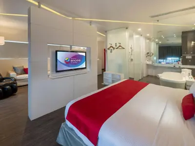 Cama o camas de una habitación en Ramada Encore by Wyndham Puebla