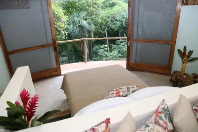 Zona de estar de cabañas Camino Mágico