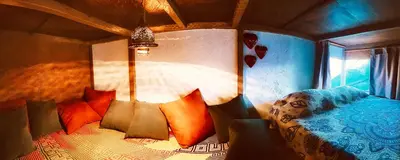 Cama o camas de una habitación en La Troje Cabañas