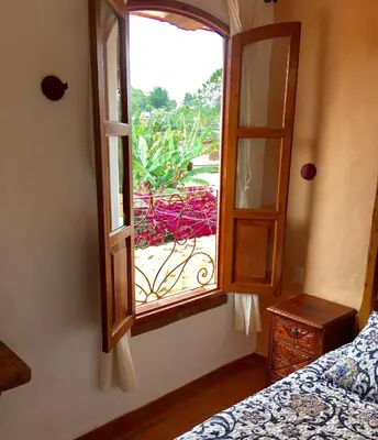 Cama o camas de una habitación en Casa Miguel Arcangel