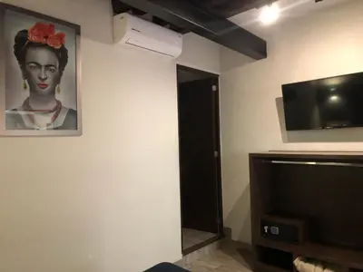 Una televisión o centro de entretenimiento en Hotel Frida