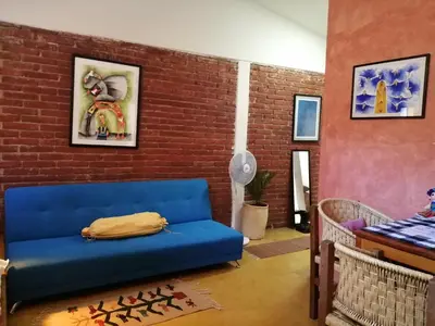 Zona de estar de Casa Mixteca Santo Domingo Oaxaca