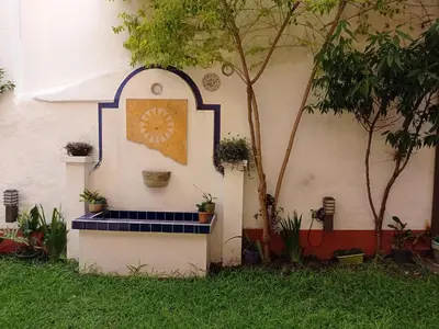 Jardín al aire libre en Posada Antiguo Camino Real