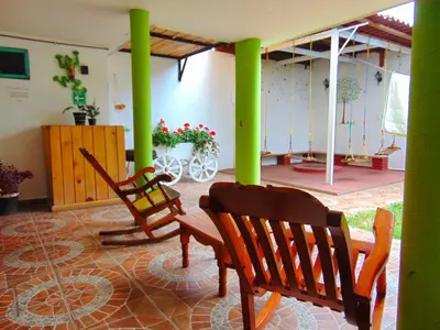 Zona de estar de El paraíso de Zacatlán DEPARTAMENTO con JARDÍN y Lumbrera, 11 personas
