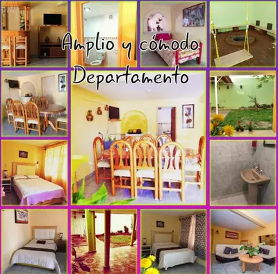 Plano de El paraíso de Zacatlán DEPARTAMENTO con JARDÍN y Lumbrera, 11 personas