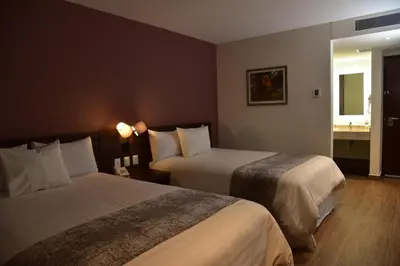 Cama o camas de una habitación en Lithio Hotel
