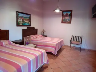 Cama o camas de una habitación en Hotel Plaza del Sol