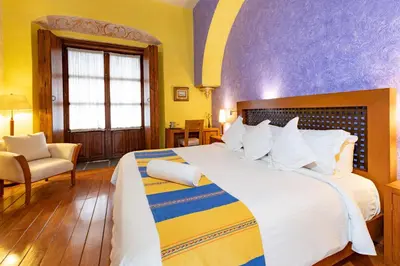 Cama o camas de una habitación en Hotel Boutique Casona de la China Poblana - Adults Only