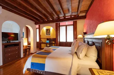 Cama o camas de una habitación en Hotel Boutique Casona de la China Poblana - Adults Only