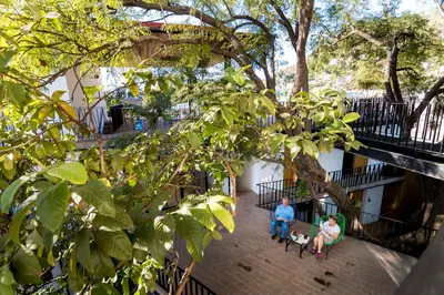 Jardín al aire libre en Hotel con Corazón Oaxaca