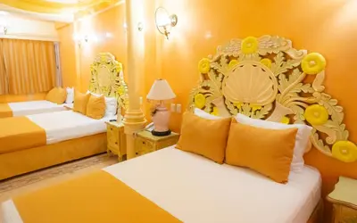 Cama o camas de una habitación en Villa las Margaritas Plaza Cristal