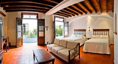 Cama o camas de una habitación en Meson del Alferez Coatepec