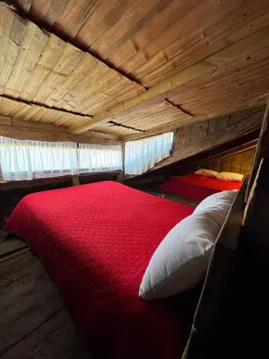 Cama o camas de una habitación en Cabañas Del Valle