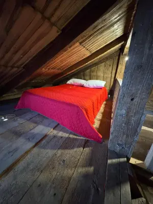 Cama o camas de una habitación en Cabañas Del Valle