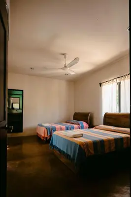 Cama o camas de una habitación en Bungalows Oasis