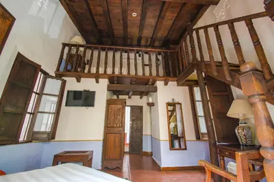 Cama o camas de una habitación en Meson del Alferez Xalapa