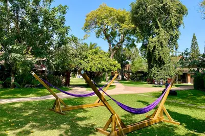 Jardín al aire libre en Hosteria Las Quintas Hotel Restaurante Bar