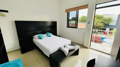 Cama o camas de una habitación en Hotel Villa Pralaya