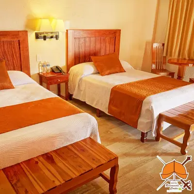 Cama o camas de una habitación en Hotel Rinconada de Cortes
