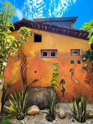 Jardín al aire libre en Posada Aketzalli Mazunte