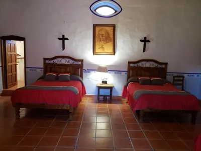 Cama o camas de una habitación en Ex-Hacienda San Buenaventura