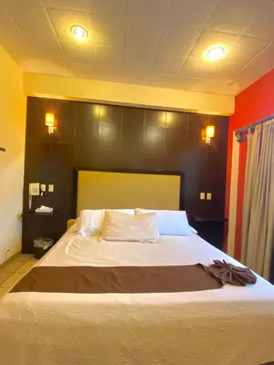 Cama o camas de una habitación en Posada Vista Tepoz