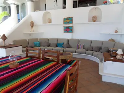 Zona de estar de Villa Casa Blanca del Faro