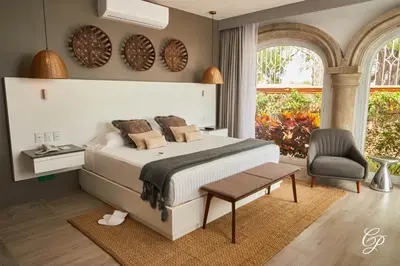 Cama o camas de una habitación en Hotel Boutique de Cantera Y Plata