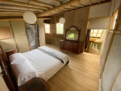 Cama o camas de una habitación en Casa Bambú Veracruz