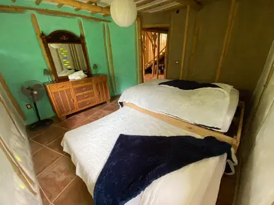 Cama o camas de una habitación en Casa Bambú Veracruz