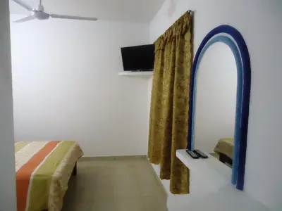 Una televisión o centro de entretenimiento en Hotel Olas Huatulco