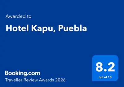 Certificado, premio, señal o documento que está expuesto en Hotel Kapu, Puebla