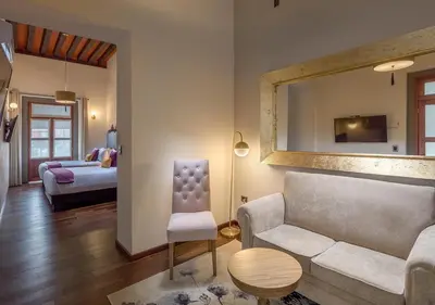 Cama o camas de una habitación en Hotel Casa Monarca