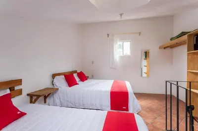 Cama o camas de una habitación en Hotel Paraje Casa Blanca