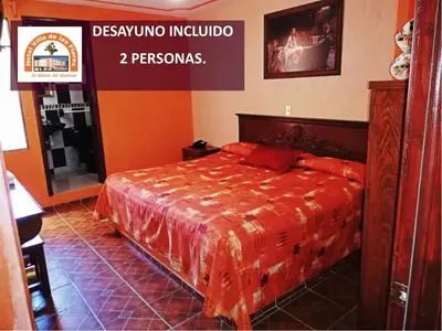Cama o camas de una habitación en Hotel Villa De Las Flores