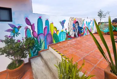 Jardín al aire libre en Santa Josefita