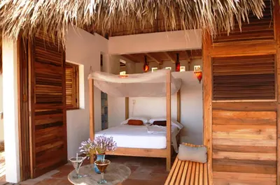 Cama o camas de una habitación en Un Sueño Cabañas del Pacífico