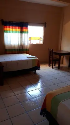 Cama o camas de una habitación en Hotel Alebrijes