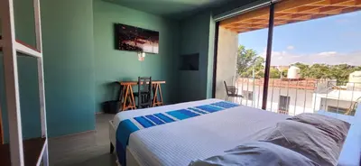 Cama o camas de una habitación en Hotel Momotus Tuxtla, en el centro - Acceso autónomo