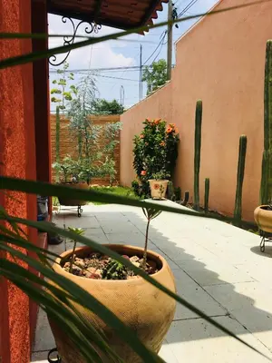 Jardín al aire libre en La Casita del Abuelo Bonita Casa de Cantera y Adobe